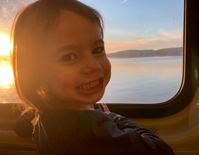 Girl on train