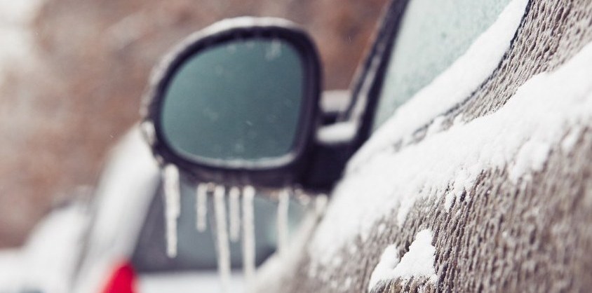 Car covered with ice