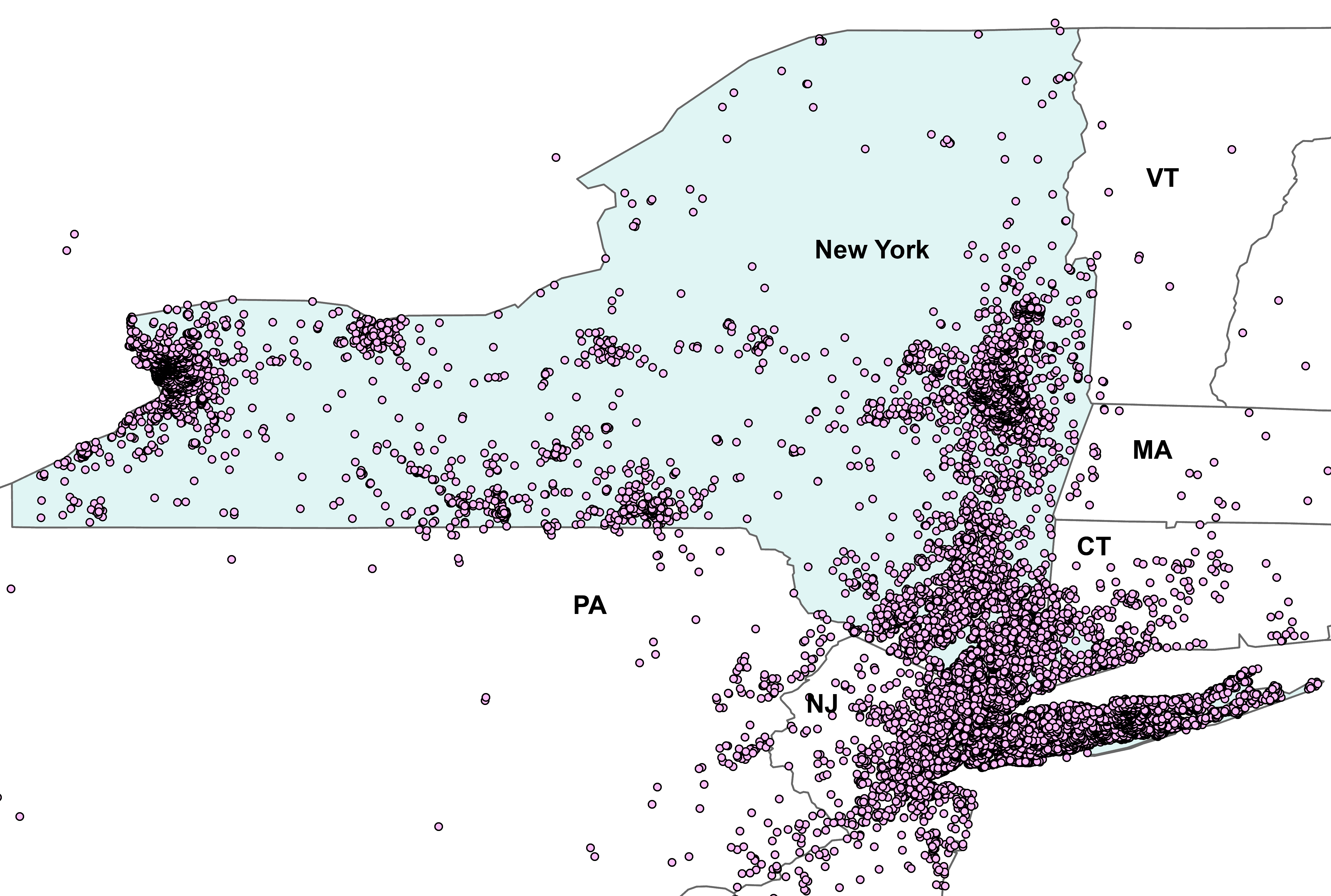 map of rideshare members across the state